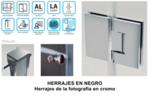 6mm. Panel de Bañera Negro HIDROGLASS Modelo GRETA