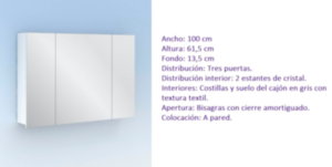 100 cm. Mueble de Baño Blanco AMIZUVA Modelo KEIKO Con Patas