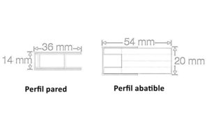 6mm. Mampara de Ducha CASTEL PADEL 400CB de 1 Fijo y 1 Abatible con Lateral Fijo 