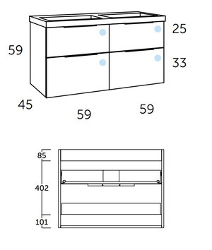120 cm. Mueble de Baño COYCAMA Modelo GALSAKY  Suspendido