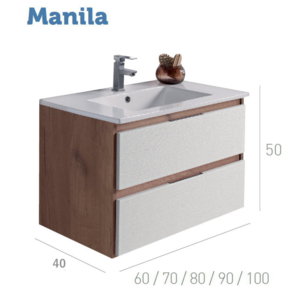 Mueble de Baño SOCIMOBEL Modelo MANILA Suspendido Fondo 40 cm. 