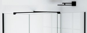8mm. Mampara de Ducha Negra BECRISA Modelo MANHATTAN de 1 Fijo y 1 Corredera con Lateral Fijo