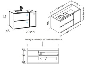 Mueble de Baño COYCAMA Modelo OSLO Con Patas