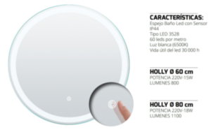 Espejo de Baño Led PyP Holly Circular
