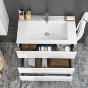 Mueble de Baño CAMPOARAS Modelo KLOE Blanco Brillo Con Patas