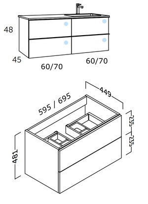 Mueble de Baño COYCAMA Modelo LANDES 4 G 1 Seno