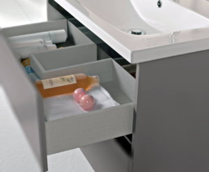 Mueble de Baño SOCIMOBEL Modelo CORAL con patas Fondo 40 cm.