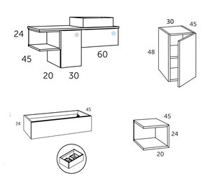 110 cm. Mueble de Baño COYCAMA Modelo LANDES 1G 1P 1E