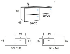 Mueble de Baño COYCAMA Modelo LANDES 3 G