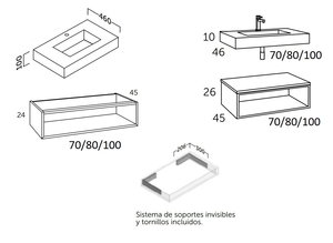 Mueble de Baño COYCAMA Modelo AMBAR LIP LANDES Suspendido