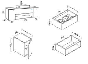 160 cm. Mueble de Baño COYCAMA Modelo LANDES 1 G 2 P