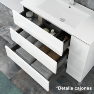 Mueble de Baño CAMPOARAS Modelo KLOE Niágara 3 Cajones con Puerta
