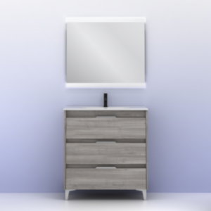 80 cm. Mueble de Baño Gris AMIZUVA Modelo SUKI Con Patas